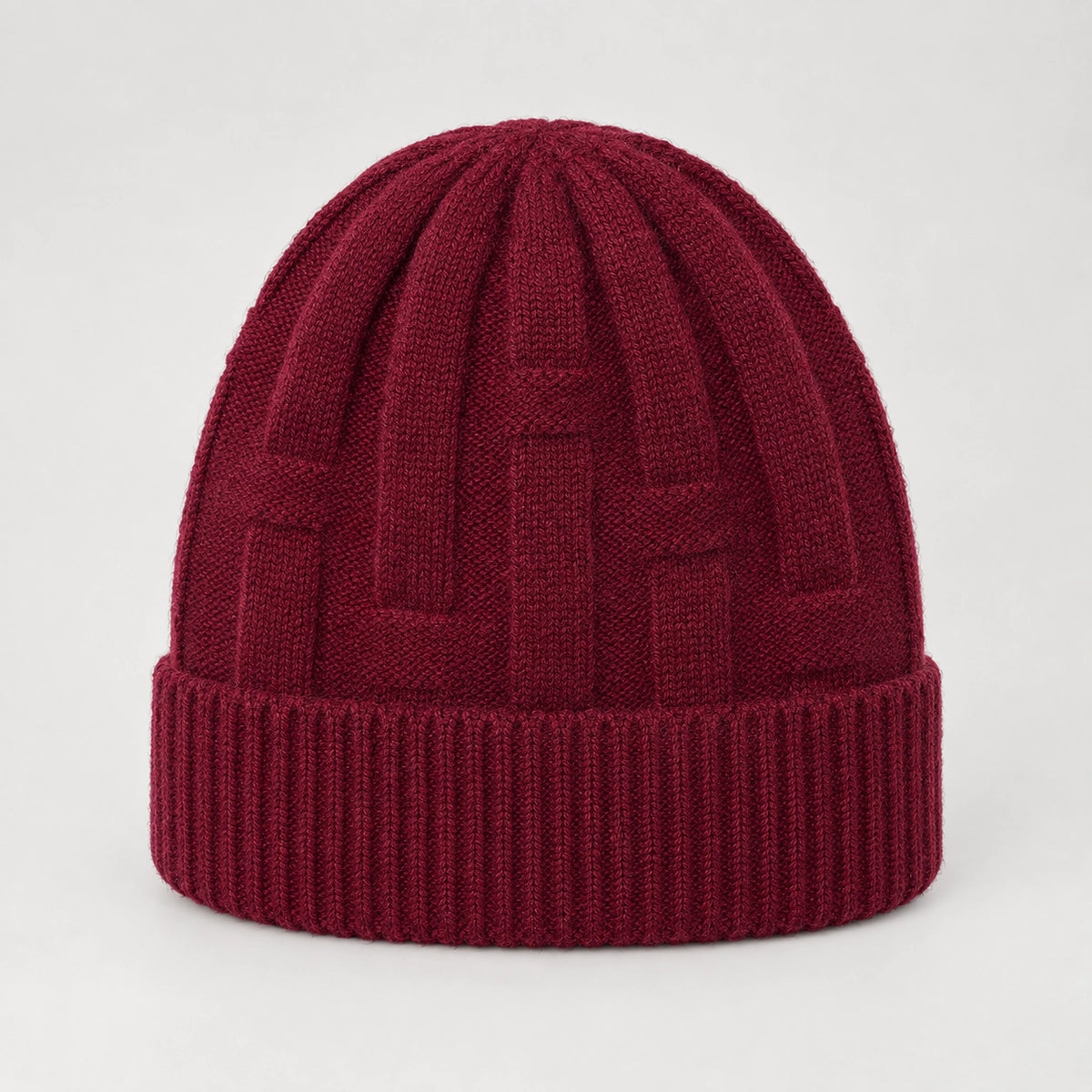 Drummond Wool Beanie — Wine Red (headwear solo alt)