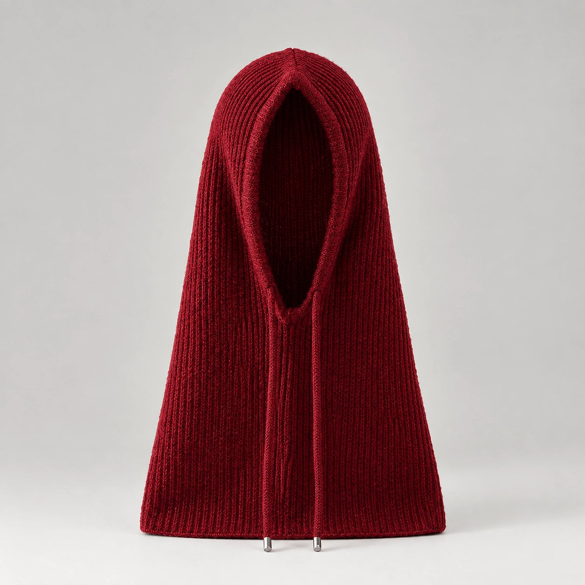 Brynn Wool Blend Balaclava Hood — Wine Red (headwear solo front)