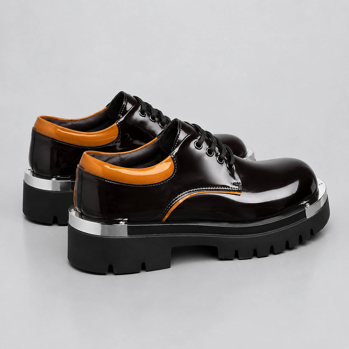 Halvord Leather Platform Oxford — Wine Red (mens shoe angle)