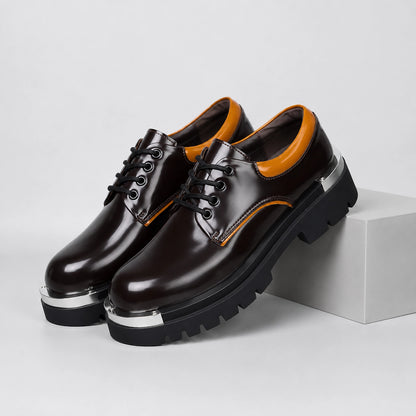 Halvord Leather Platform Oxford — Wine Red (mens shoe pedestal)