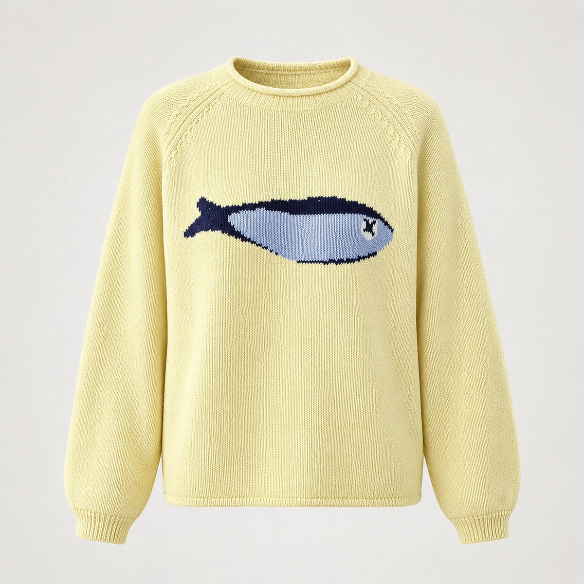 Brinley Intarsia Knit Sweater — Yellow (apparel solo)