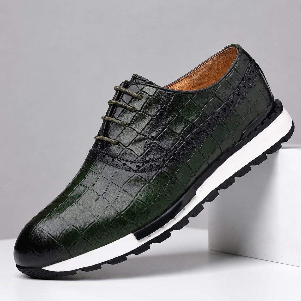 Calvaro Leather Hybrid Brogue Shoes