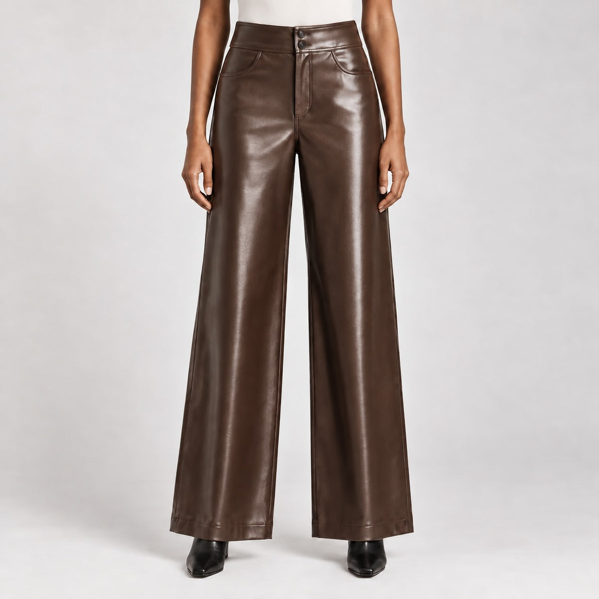 Evietta Leather Wide Leg Pants - Jack Hafford