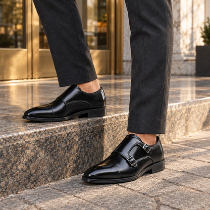 Vezio Leather Monk Shoes
