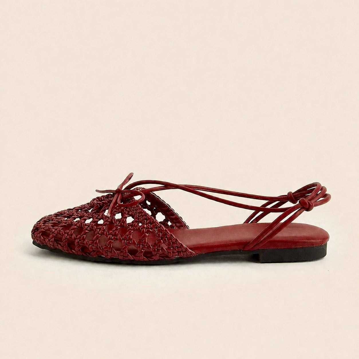 Cherry Knot Woven Slingback Flats