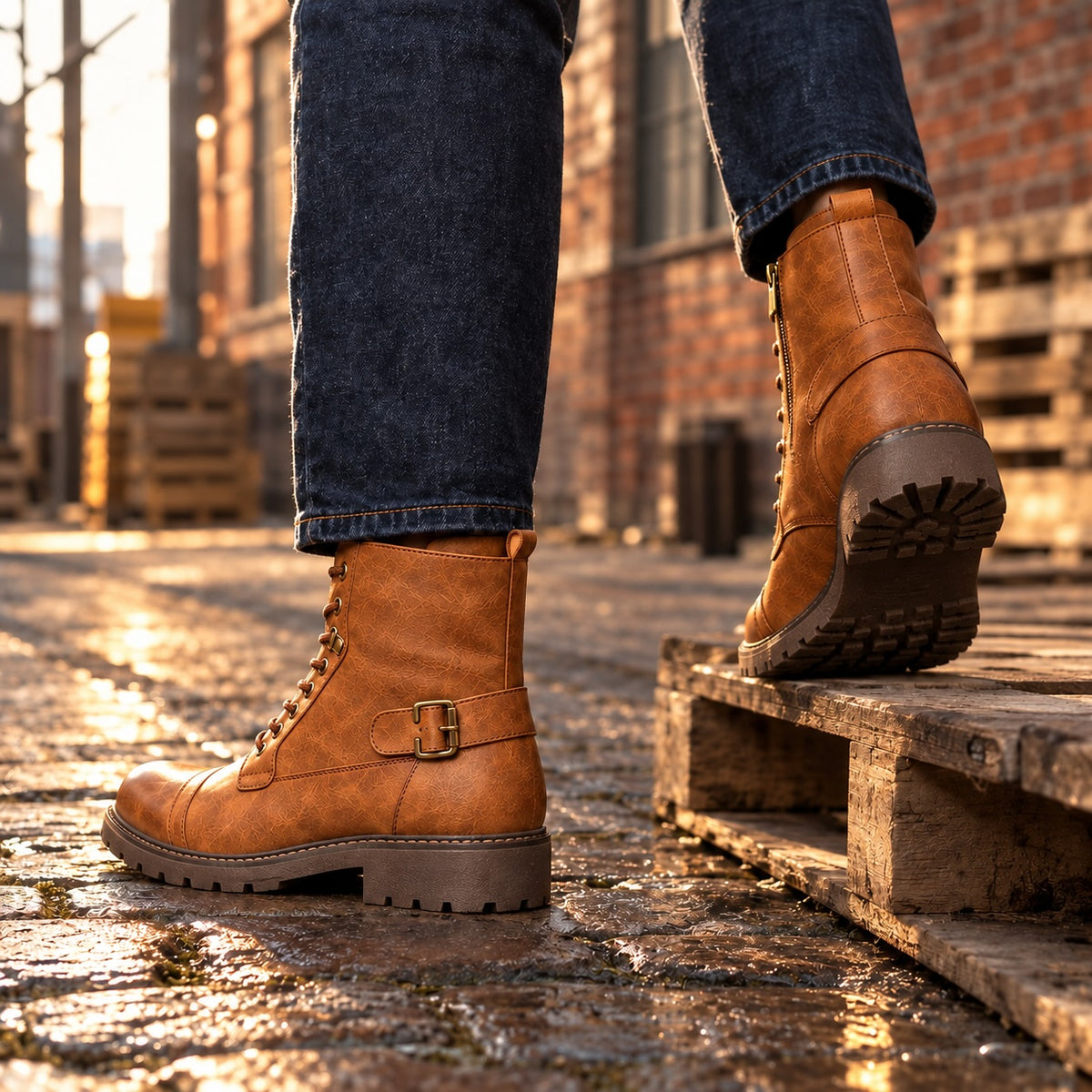 Acan Leather Combat Boots