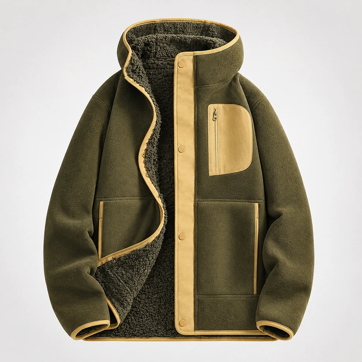 Dovrik Hooded Jacket — Military Green (apparel solo)
