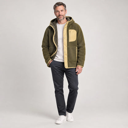 Dovrik Hooded Jacket — Military Green (apparel front)
