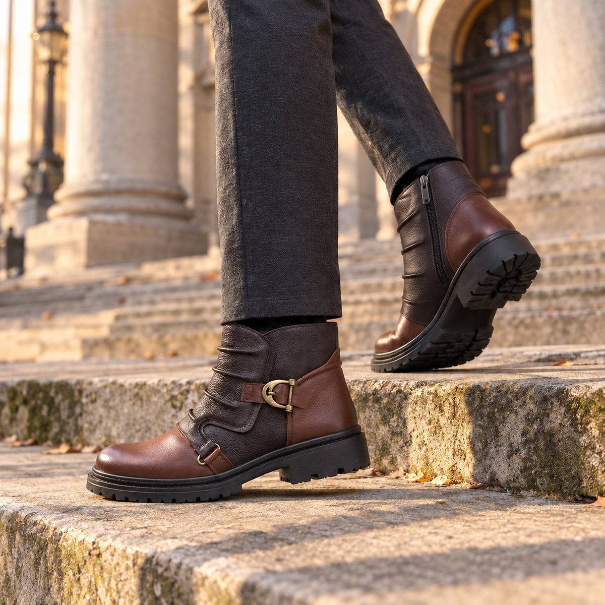 Tavron Leather Ankle Boots