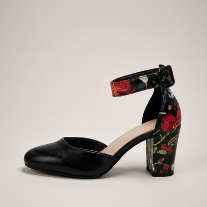 Zinnia Floral Block Heel Pumps