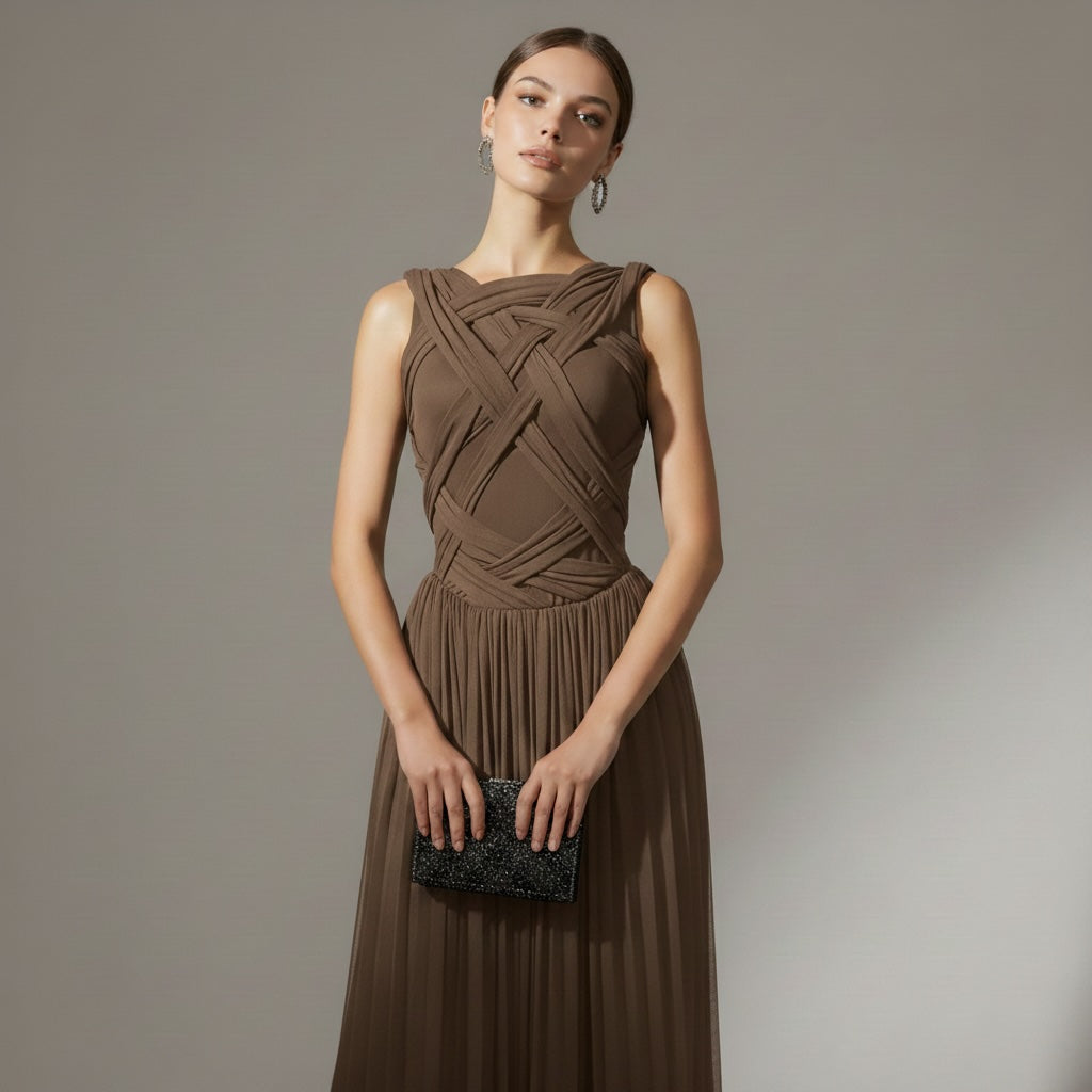 Lydia Pleated Maxi Dress - Wedding Guest