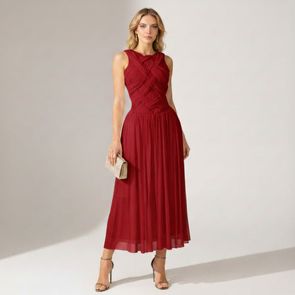 Lydia Pleated Maxi Dress - Wedding Guest