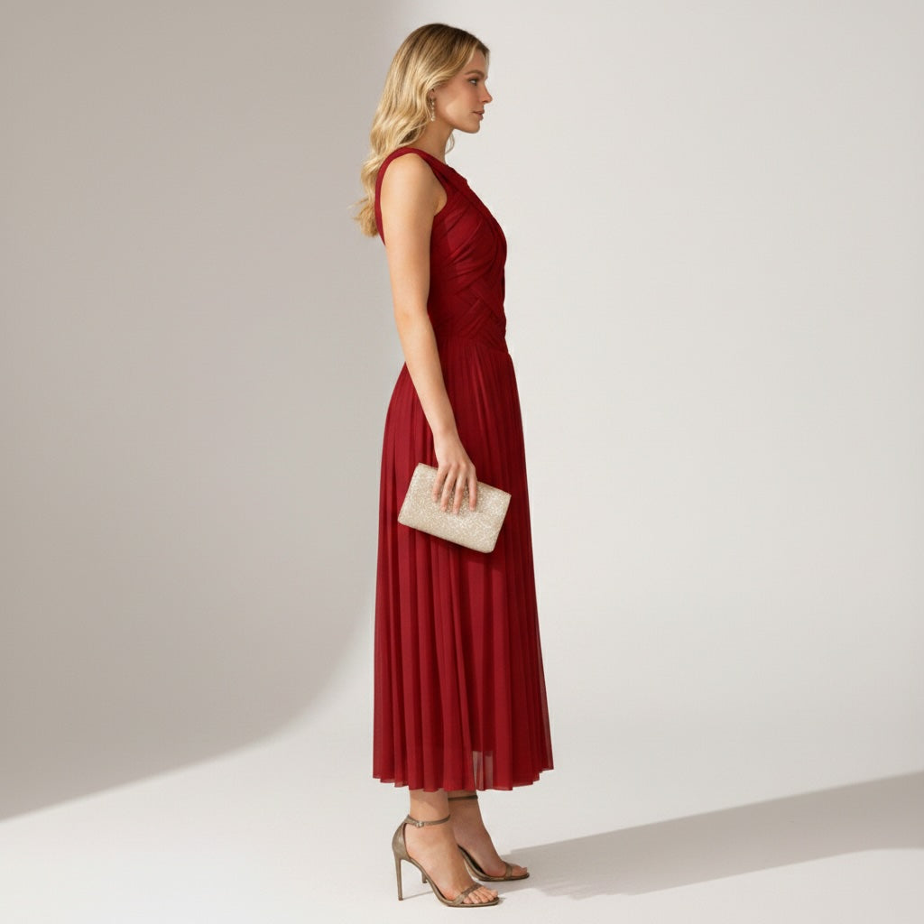 Lydia Pleated Maxi Dress - Wedding Guest