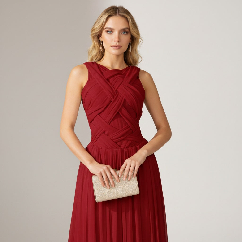 Lydia Pleated Maxi Dress - Wedding Guest