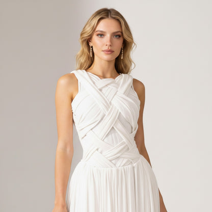 Lydia Pleated Maxi Dress - Wedding Guest