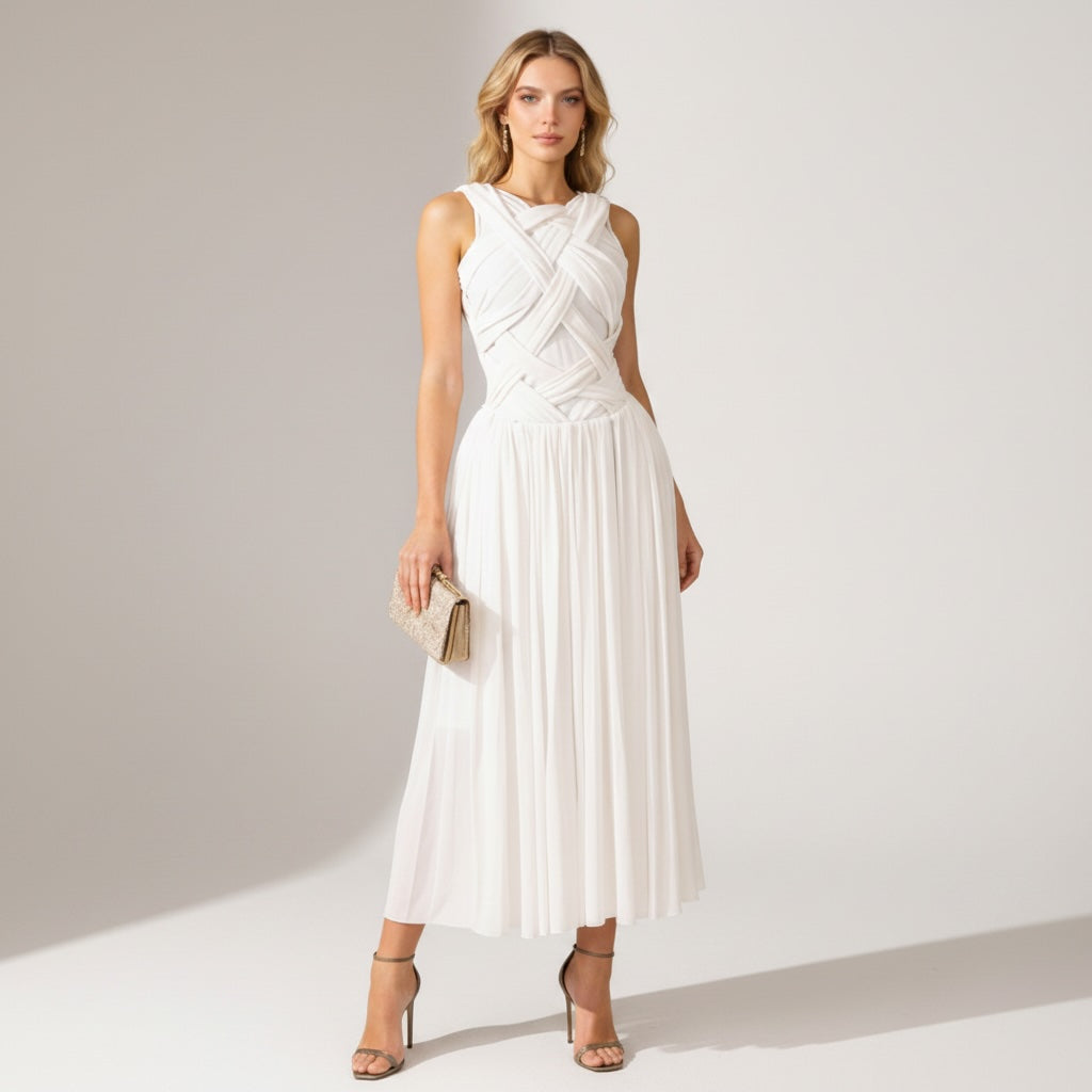Lydia Pleated Maxi Dress - Wedding Guest