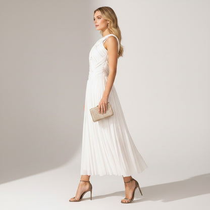 Lydia Pleated Maxi Dress - Wedding Guest