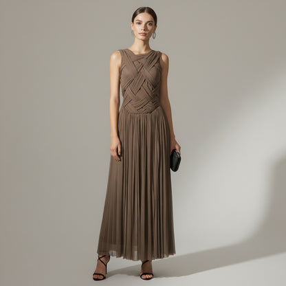 Lydia Pleated Maxi Dress - Wedding Guest