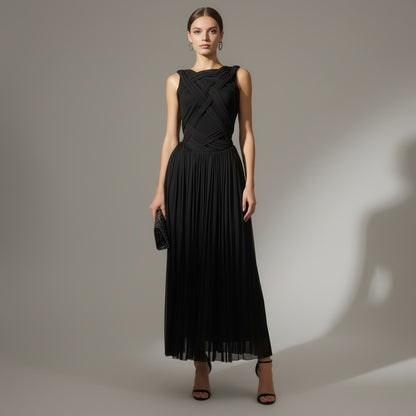 Lydia Pleated Maxi Dress - Wedding Guest