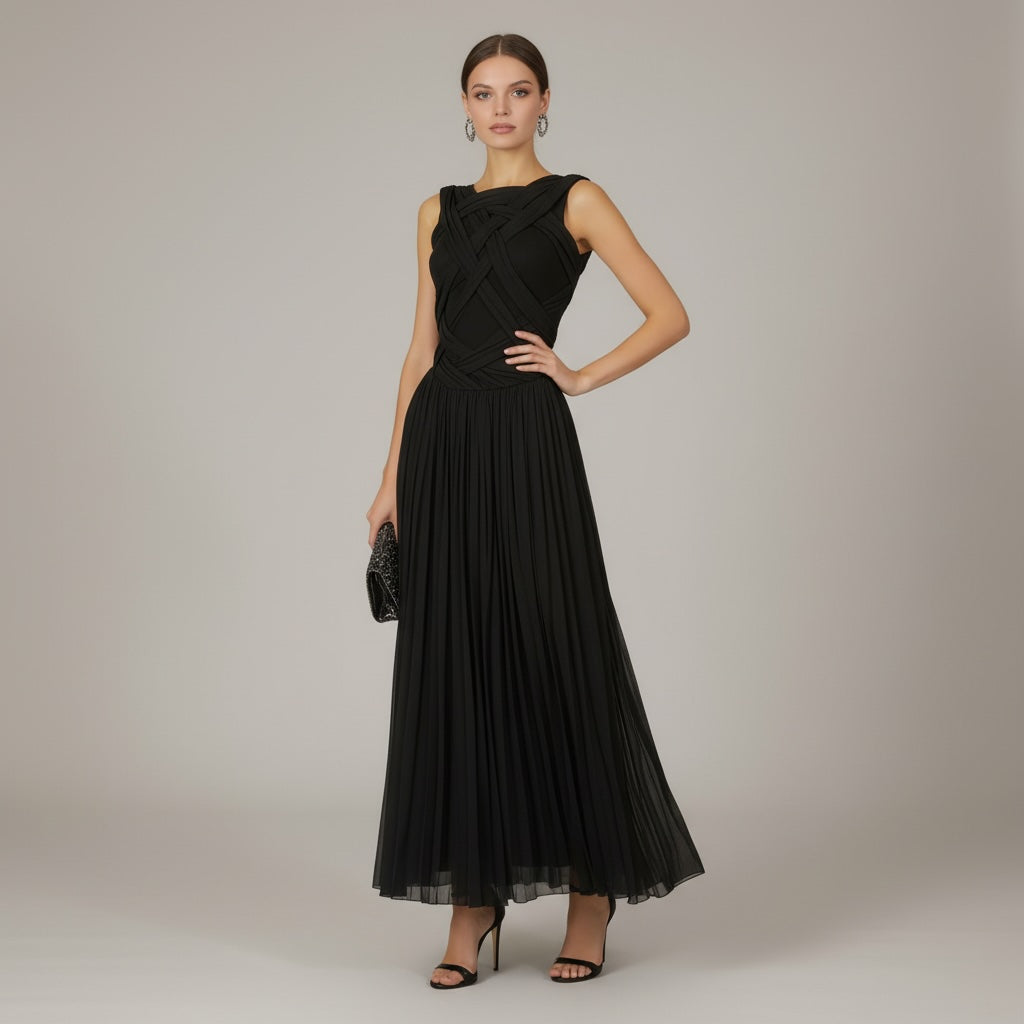 Lydia Pleated Maxi Dress - Wedding Guest