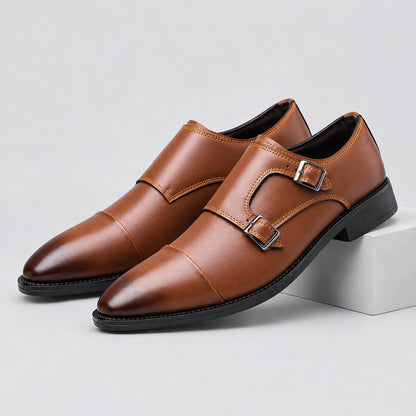 Vezio Leather Monk Shoes