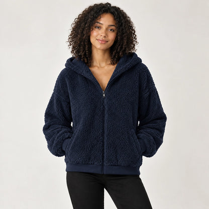 Orvadi Zip Hoodie — Navy Blue (apparel front)