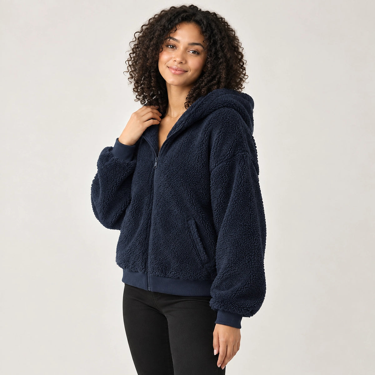 Orvadi Zip Hoodie — Navy Blue (apparel angle)