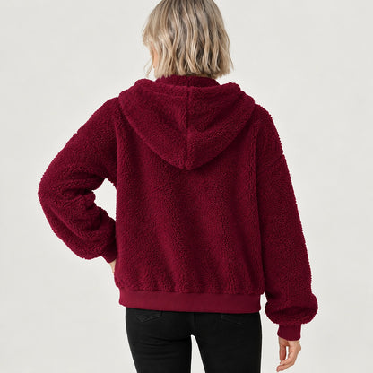 Orvadi Zip Hoodie — Wine Red (apparel back)